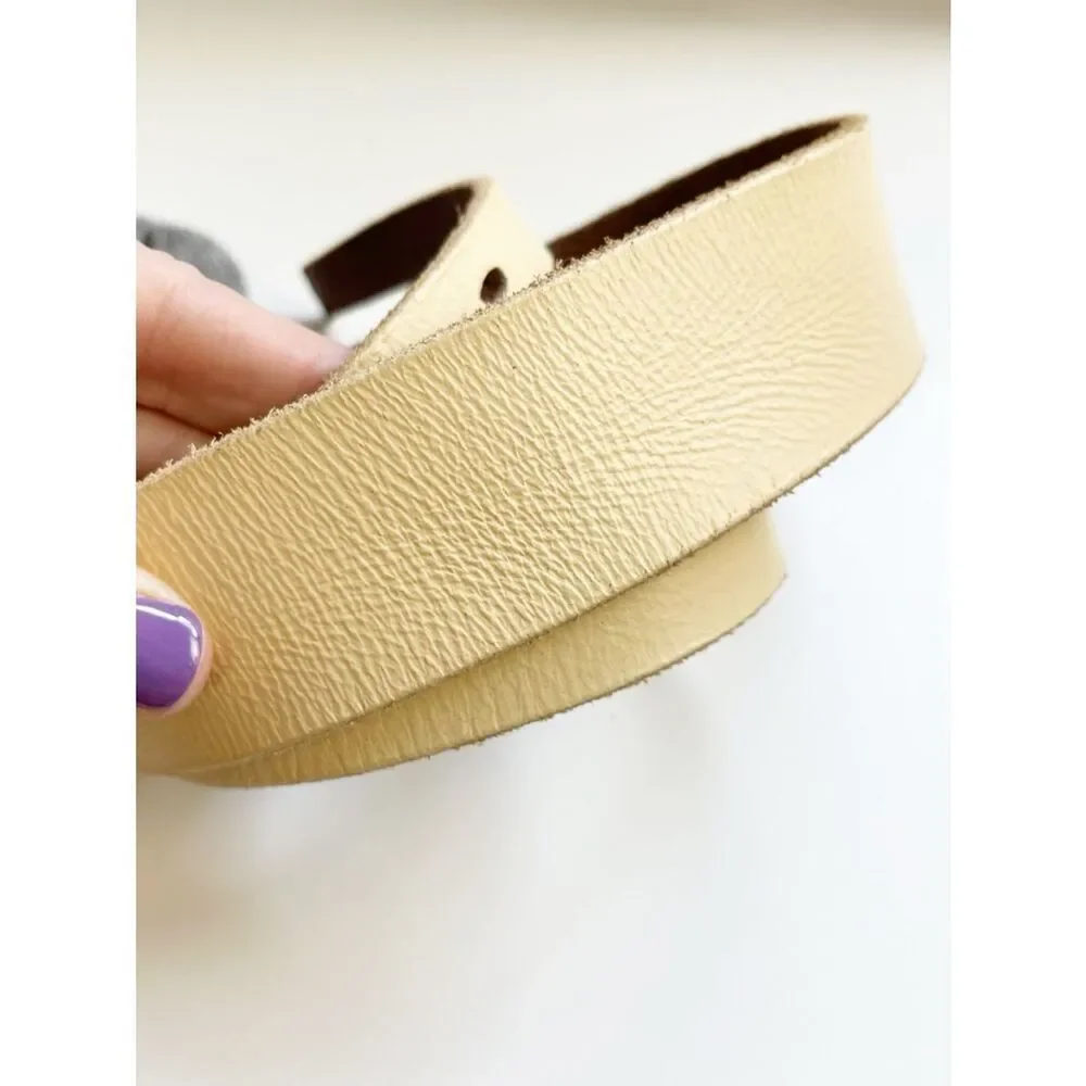 Free People Oyster Bay cream hip belt with silver buckle new M/L. NWT